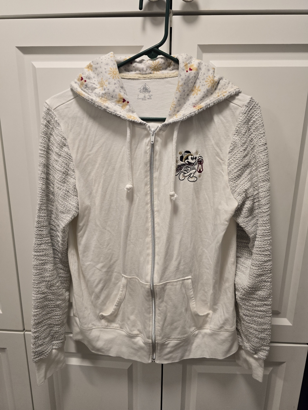 2020 Disney Parks Christmas Mickey & Minnie Mouse Hoodie Jacket Large